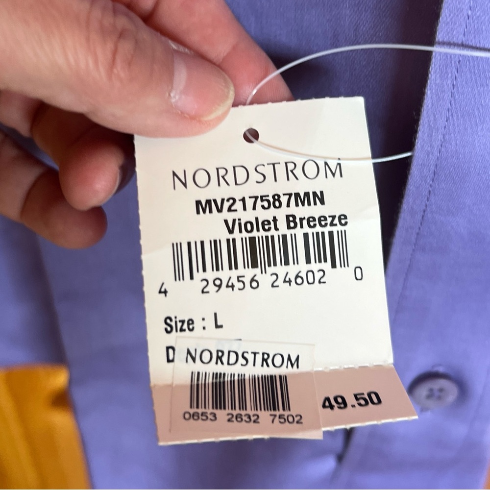 Nordstrom Men’s Shirt Violet Large NWT - Picture 9 of 14